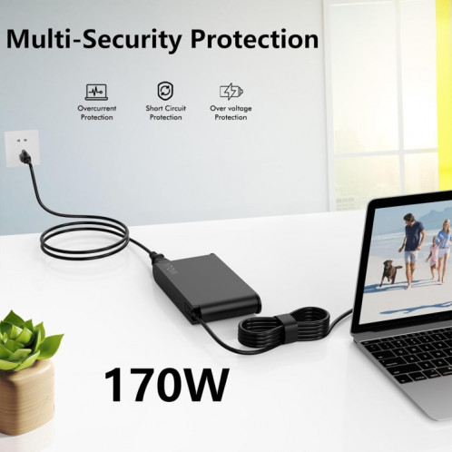 Adaptateur d'alimentation pour ordinateur portable 170 W 20 V 8,5 A pour Lenovo Big Square USB, prise : prise britannique SH1703523-08